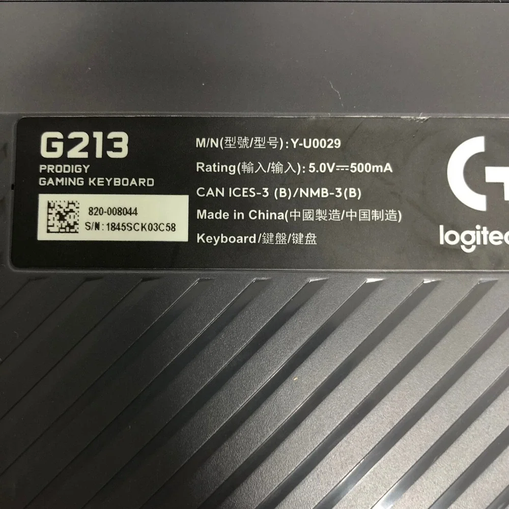 Logitech G213 Prodigy RGB Gaming Wired Keyboard‎ Black Color Backlighting EUC